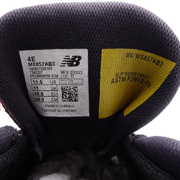 NEW XWIDE 4E Men's New Balance 857v3 Slip Resistant Leather Work Shoes - Picture 8 of 8